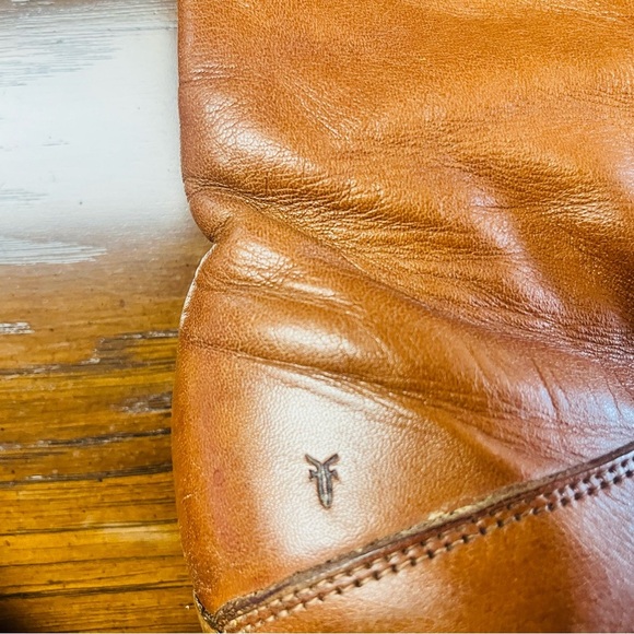 Vintage Frye Tan Camel 100% Leather Knee High Boots Womens 6 - Picture 8 of 10